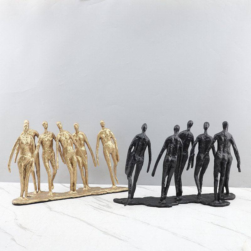 现代简约高级感抽象铸铁五人组人物艺术装饰摆件电视柜家居装饰品,特色手工艺,其他特色工艺品,淘宝优惠券,粉丝福利购,淘宝优惠卷