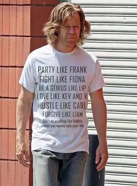 无耻之徒 美剧Party Like Frank老弗兰克同款宽松纯棉短袖t恤男