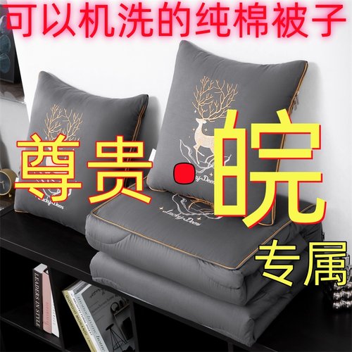 1.8米宽抱枕被子全棉两用纯棉车载靠垫沙发办公室午休空调被可洗