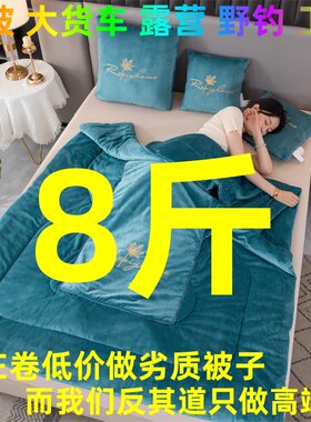 8斤车载午休靠垫两用抱枕被子