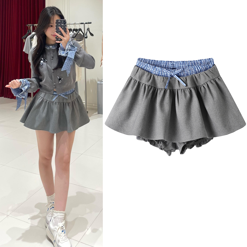 miu半身裙腰头蓬蓬裙A字短裙女