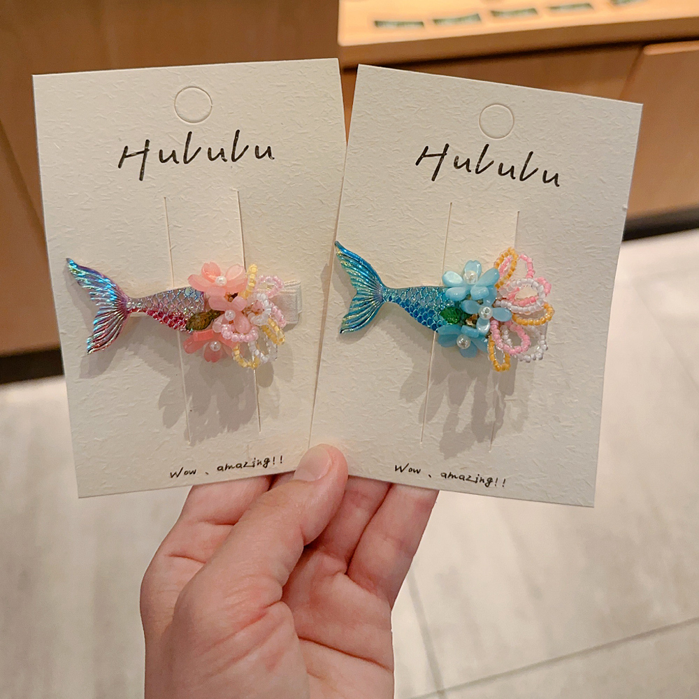 儿童发夹可爱美人鱼发夹小女孩宝宝刘海夹女童碎发夹头饰发卡发饰