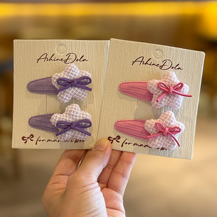 韩系秋冬小女孩碎发BB夹五角星蝴蝶结儿童刘海发夹边夹后脑勺发卡