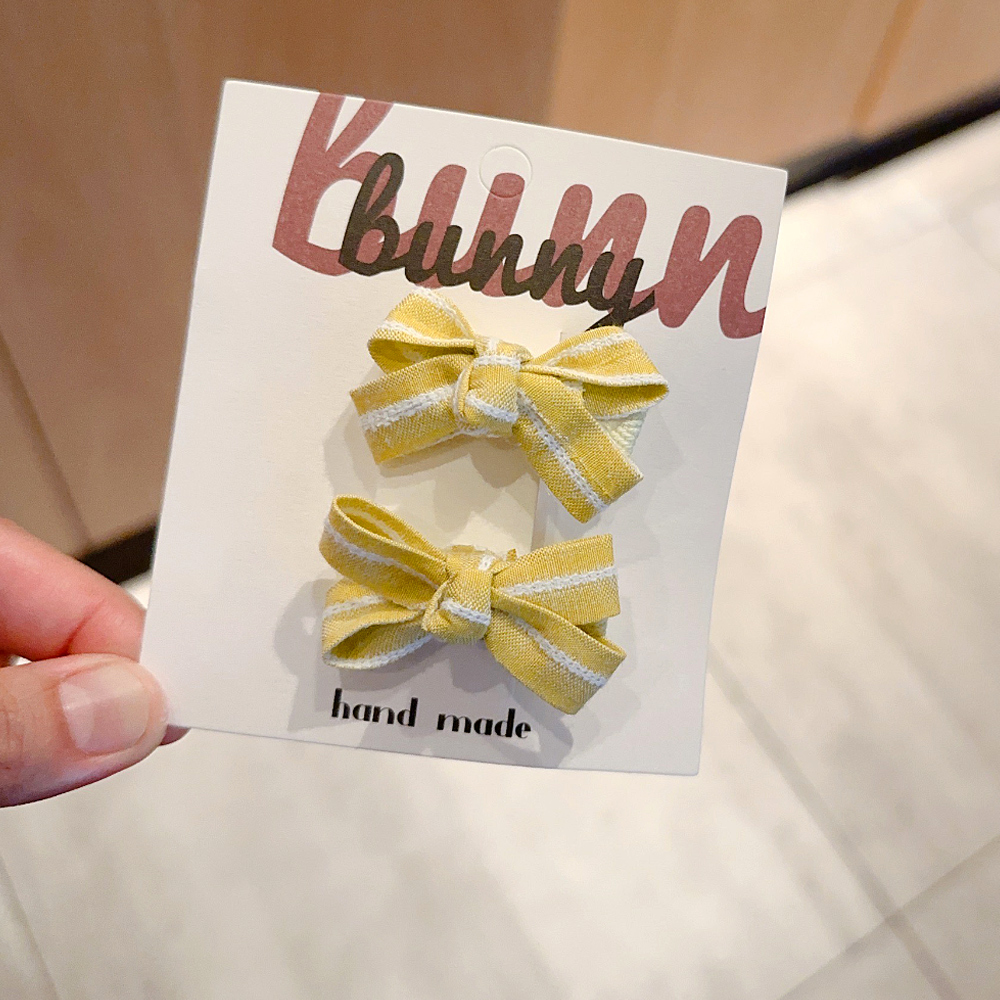 甜美黄色系儿童发夹可爱蝴蝶结小花星星小女孩公主刘海碎发卡头饰