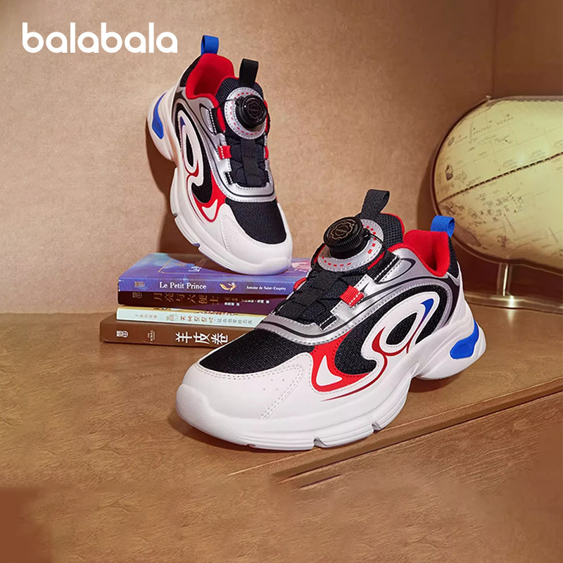 巴拉巴拉儿童运动鞋男童加绒跑步鞋女童保暖鞋子冬季新款童鞋