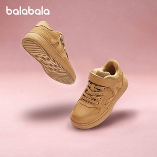 巴拉巴拉儿童板鞋男童透气运动鞋女童加绒小白鞋2025秋冬新款童装