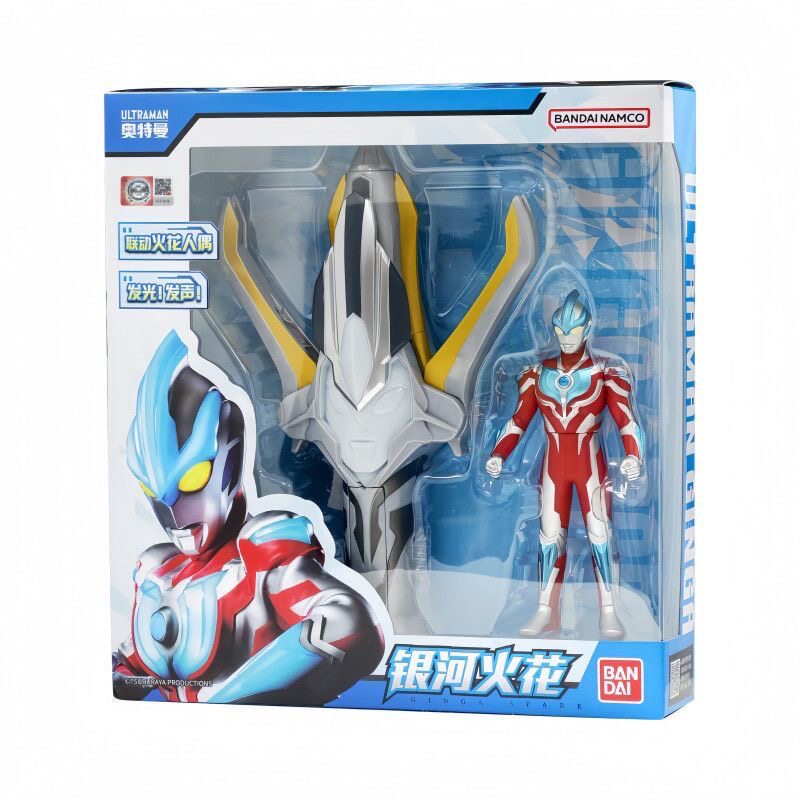 全新万代正版现货中文奥特曼变身器银河火花联动火花人偶模型玩具