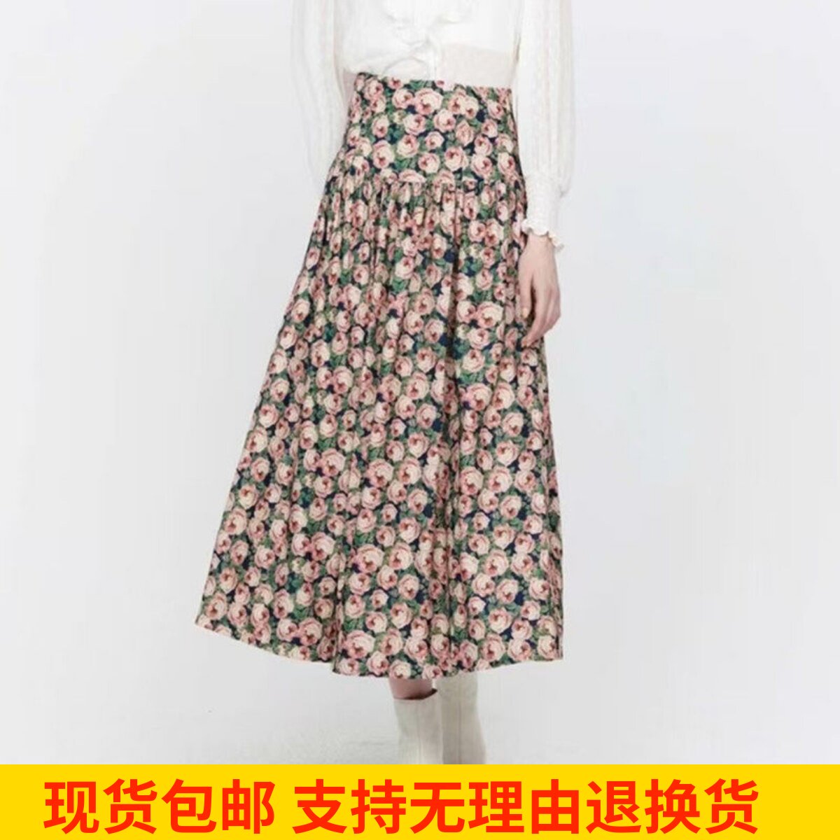 雨墨圣迪奥立夏新度假风出游高级时尚休闲百搭碎花长裙S233Z1175