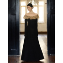 针织连衣裙L25OM0909 赫本风黑色长袖 ONMOON法式 鹦鹉梨严选