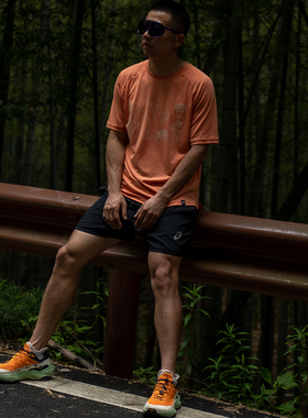 Des FR赛事级可机洗越野跑步美利奴羊毛攀岩画印花短袖速干T恤男