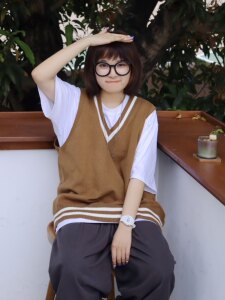 日系垂感背心坎肩多色针织马甲