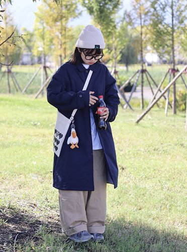 期望studio秋冬日系情侣纯色风衣