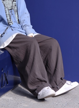 期望Studio日系阿美咔叽风中性工装裤男女休闲潮百搭直筒阔腿长裤