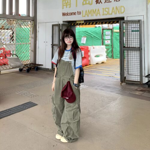 复古工装风牛仔背带裤女小个子