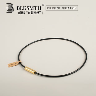 小金条颈链原创设计师原创手工牛皮绳小众项链黑色简约时尚锁骨链