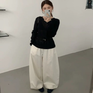 针织衫 2025秋季 慵懒V领镂空长袖 韩版 女宽松遮肉显瘦毛衣上衣 新款