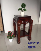 新中式室內(nèi)實木花架魚缸奇石落地