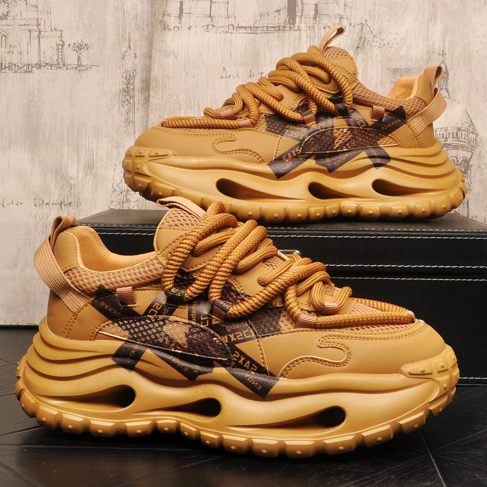 复古时尚原创男鞋子2026新款小众韩版厚底舒适轻质老爹鞋休闲潮鞋