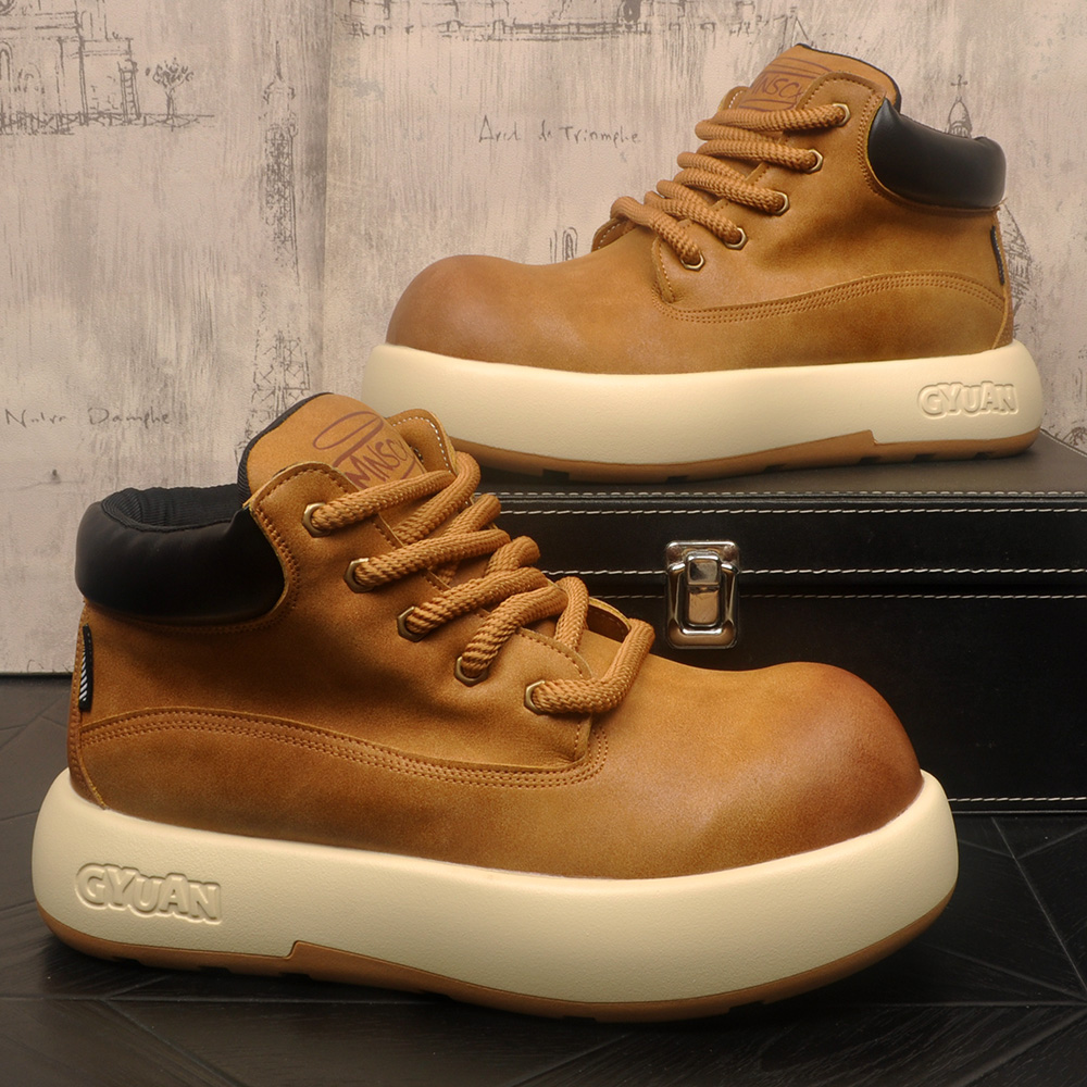 冬季保暖男士厚底内增高马丁靴英伦风复古男士皮靴子潮靴户外短靴