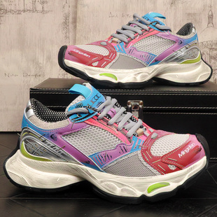 巴黎男鞋订书机老爹鞋男2026夏季新款复古做旧擦色厚底增高运动鞋