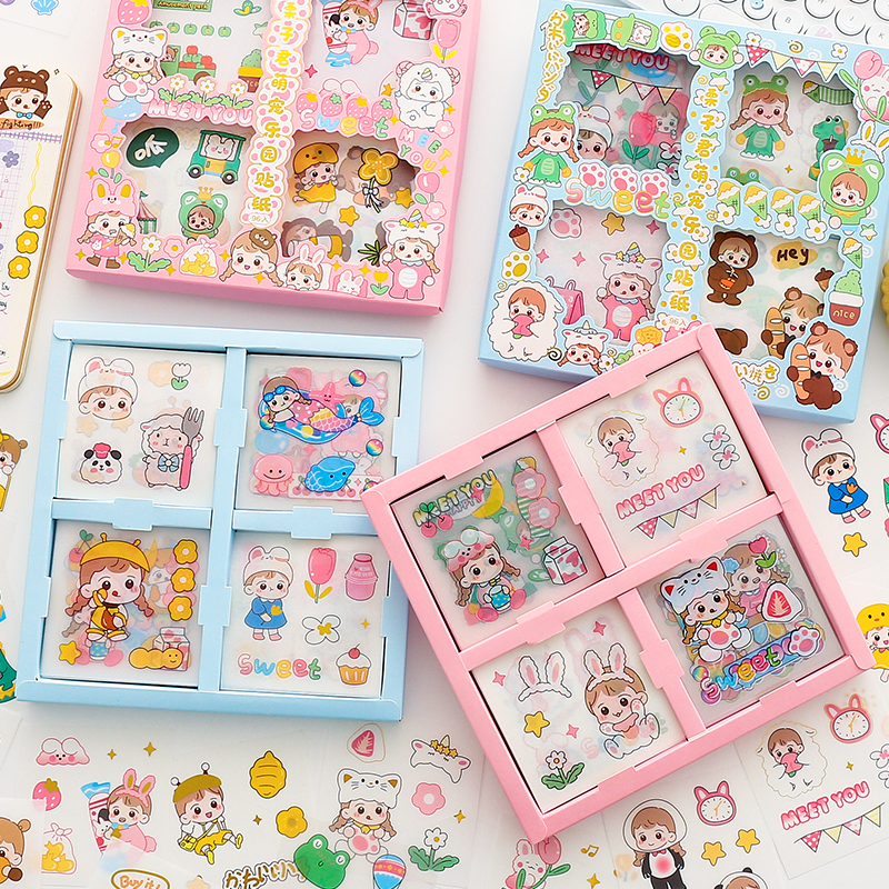 Chestnut Jun Notebook Set Girl Heart Cute Character Journal Material Full