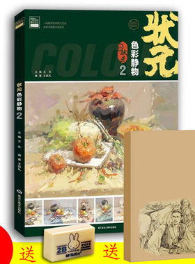 2019状元色彩静物2 美书文化王启礼水粉画基础教程单体组合黑白稿色调构图色稿训练范画步骤蔬果花卉主题色彩教学联考校考美术书