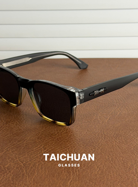 太川个性方形太阳镜复古潮男