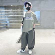 男童短袖长裤套装夏季薄款2025新款中大童装运动衣服夏装潮帅气