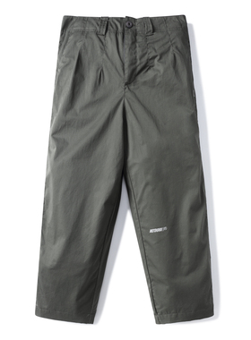 METOORIC20SS深灰绿色休闲九分裤反光印花宽松阔腿裤男女国潮