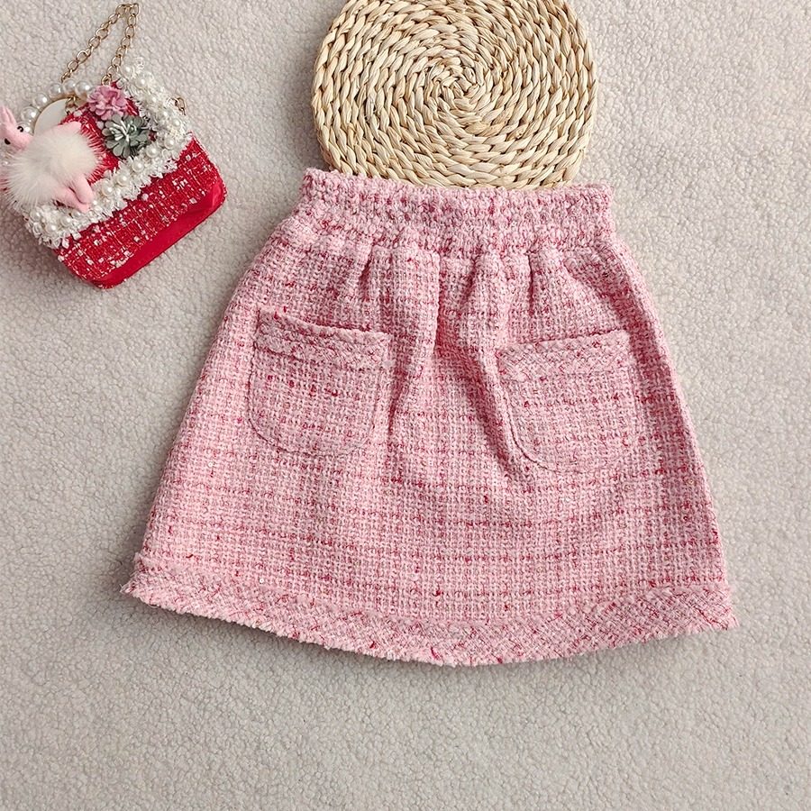 女童裙子韩版半身裙洋气百搭时髦小香风短裙秋冬季A字裙春秋半裙