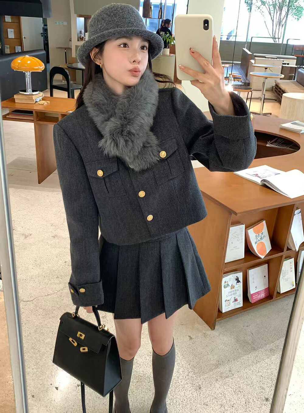 taotaofamily冬季新款小香风羽绒毛呢外套高腰百褶裙女配毛领套装,女装/女士精品,时尚套装,淘宝优惠券,粉丝福利购,淘宝优惠卷