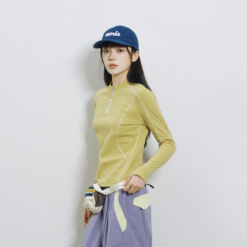 秋冬户外半拉链立领速干T恤女