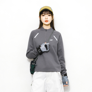 T恤男女款 EPIC春季 户外运动骑行上衣速干吸湿排汗半拉链立领长袖