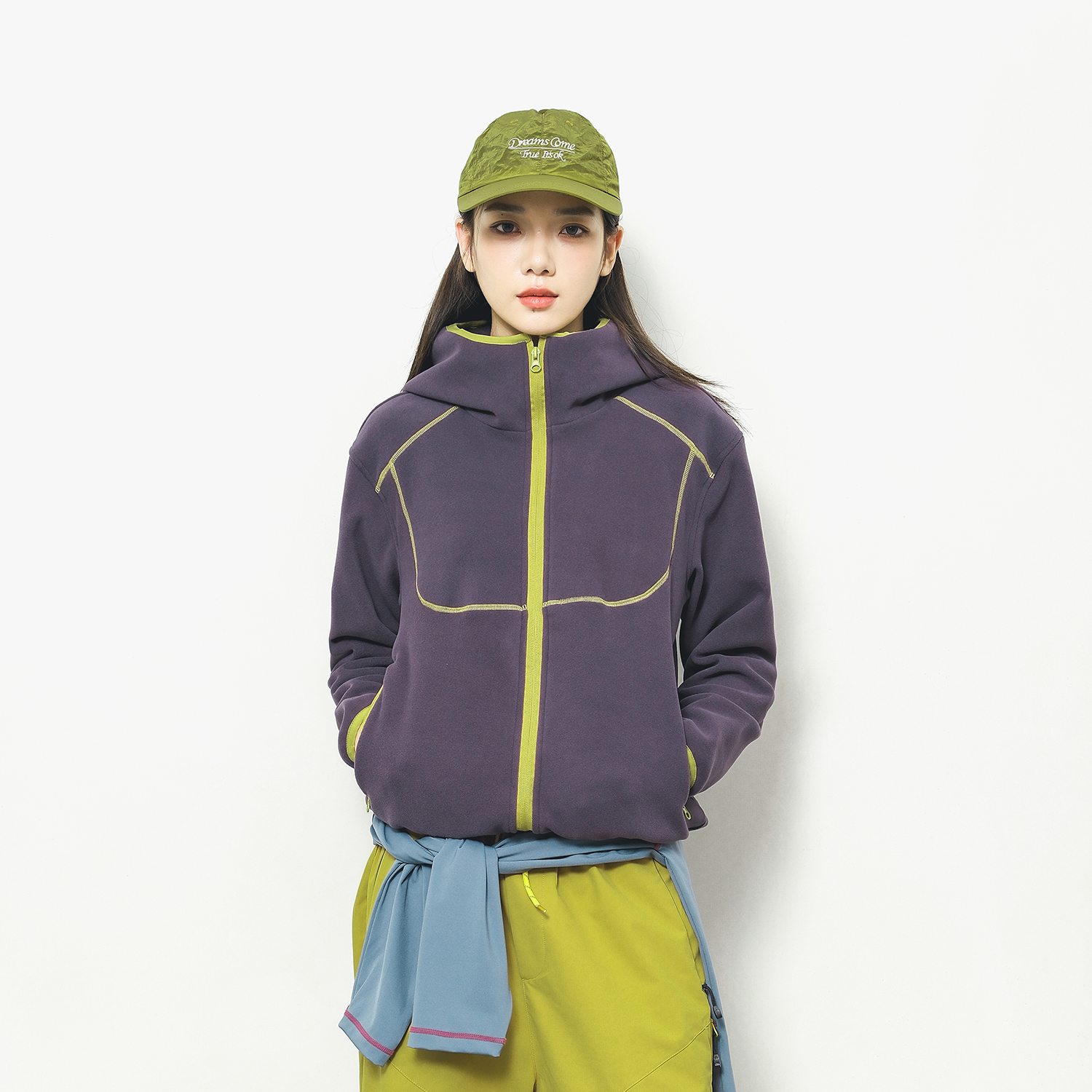 秋冬户外连帽外套开衫上衣女