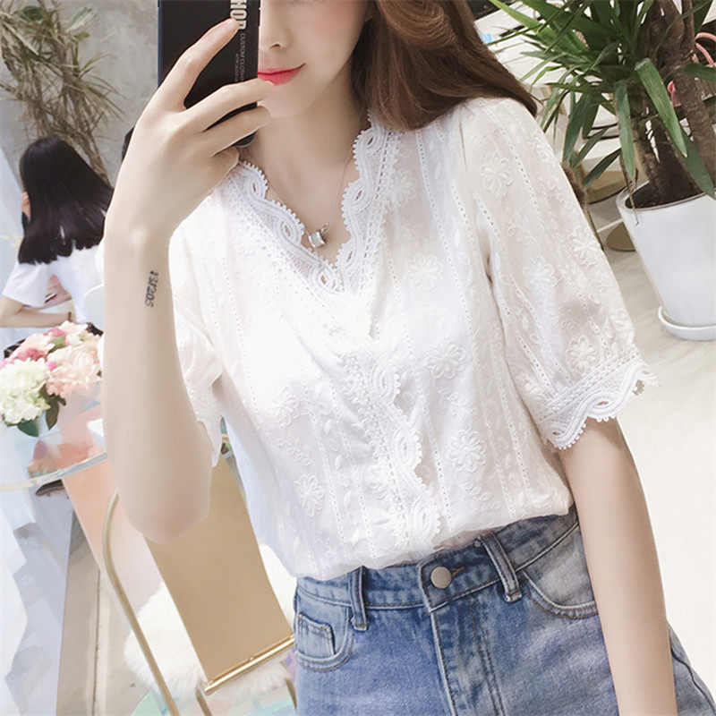 summer Women's wear new pattern lace bishop sleeve white Western style Lace shirt Versatile jacket Blousein the Women's clothing/Boutique , Shirt  category - from Buy2taobao.com to provide professional Taobao agent buy service