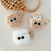 3代耳机壳ins新款 2代耳机壳AirPods Pro2蓝牙耳机保护套苹果1 秋冬毛绒眼镜仔适用苹果AirPods