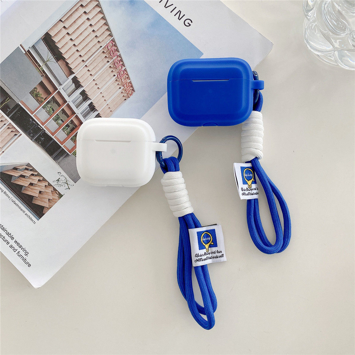 苹果AirPods 4代简约手绳硅胶壳适用苹果AirPods Pro2蓝牙耳机保护套苹果1/2代耳机壳AirPods 3代耳机壳ins,3C数码配件,耳机保护套,淘宝优惠券,粉丝福利购,淘宝优惠卷