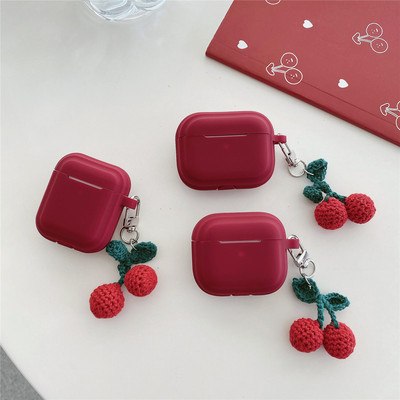 苹果AirPods 4代可爱樱桃适用苹果AirPods Pro2蓝牙耳机保护套苹果1/2代耳机壳AirPods 3代硅胶耳机壳软壳