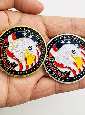 美国镀金空军纪念章创意把玩硬币