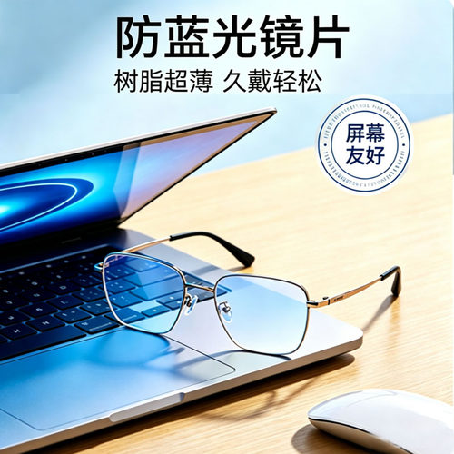 大明防蓝光超薄近视镜片配眼镜