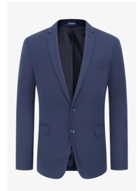 雅戈尔藏青色弹力西服套装外套