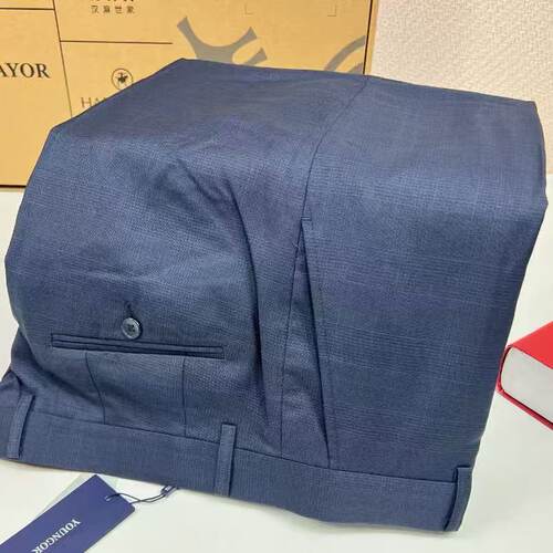 雅戈尔男士秋冬羊毛高腰直筒西裤