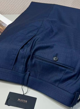 雅戈尔MAYOR美雅男士进口面料春秋高端100%羊毛直筒西裤21402FAA