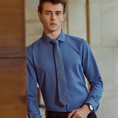 雅戈尔男长袖衬衫冬保暖羽绒蓄热