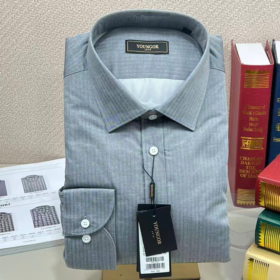 雅戈尔男白鹅绒内胆保暖长袖衬衫