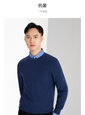 专柜正品雅戈尔毛衣2021年冬款圆领羊毛衫YYHM625100HYA.