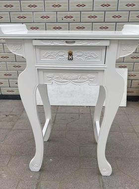 定制白色实木供桌供台佛台欧式白色榆木贡桌家用财神爷供奉台香案