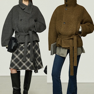 开间黑标博主挚爱原色骆马绒云朵感羊驼羊毛松弛长短款鬼怪大衣