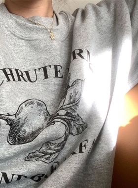 9.7发顺丰mone韩国正品代新款灰色圈圈棉字母萝卜印花卫衣女