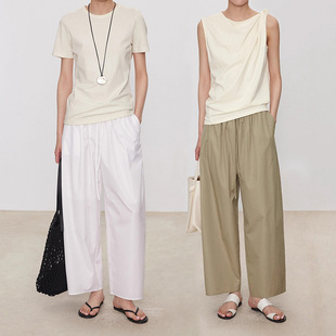 JOC九分散步神裤 _轻盈抗皱SUPIMA棉遮胯藏肉松紧腰萝卜气球裤